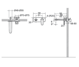 Смеситель Bravat Source P8173218CP-ENG для ванны 1-функц. с изливом